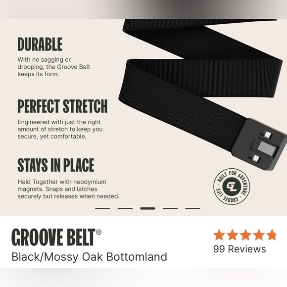 Groove Life NWT Groove Belt in Black/Mossy Oak Bottomland - Picture 4 of 6